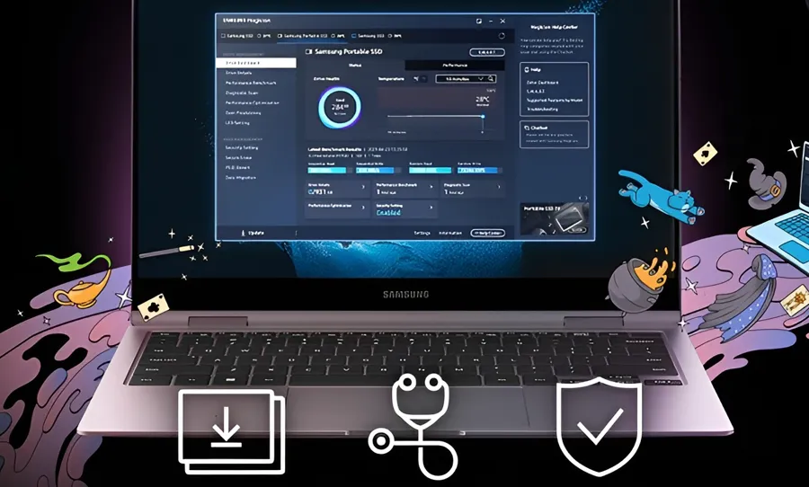 Dysk przenośny Samsung Portable SSD T9 USB 3.2 Gen 2x2 4 TB czarny